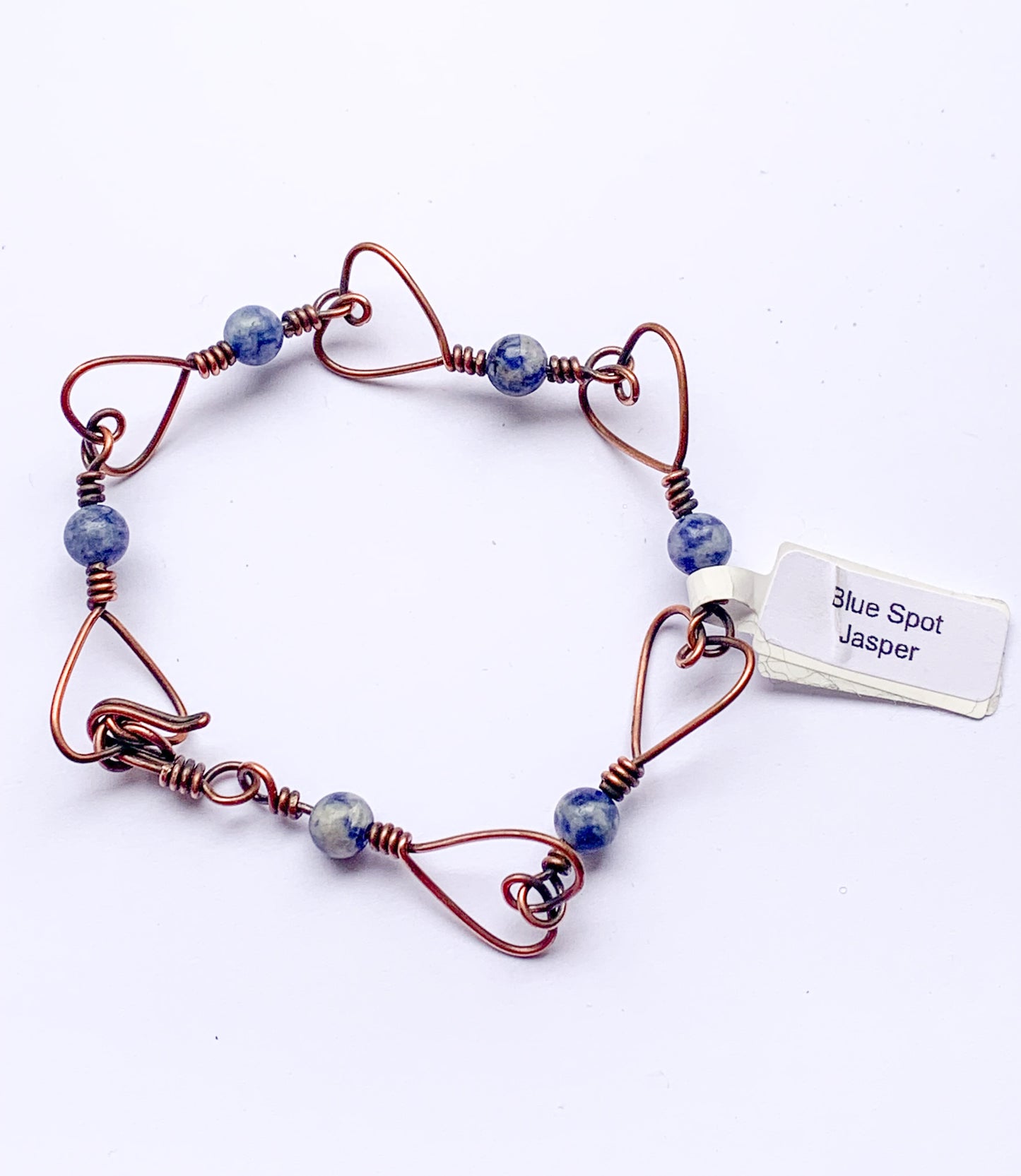 Blue Spot Jasper heart bracelet