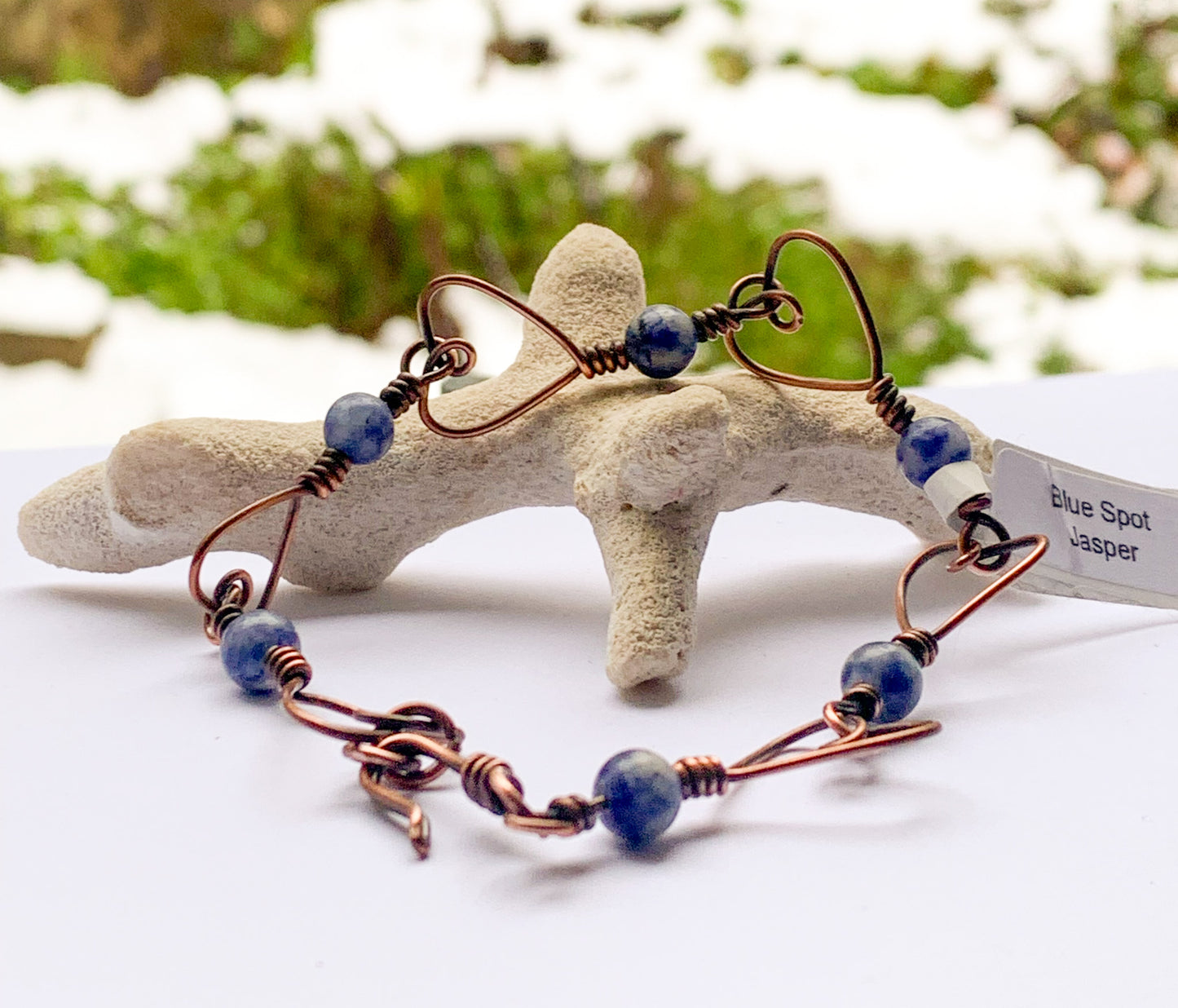 Blue Spot Jasper heart bracelet