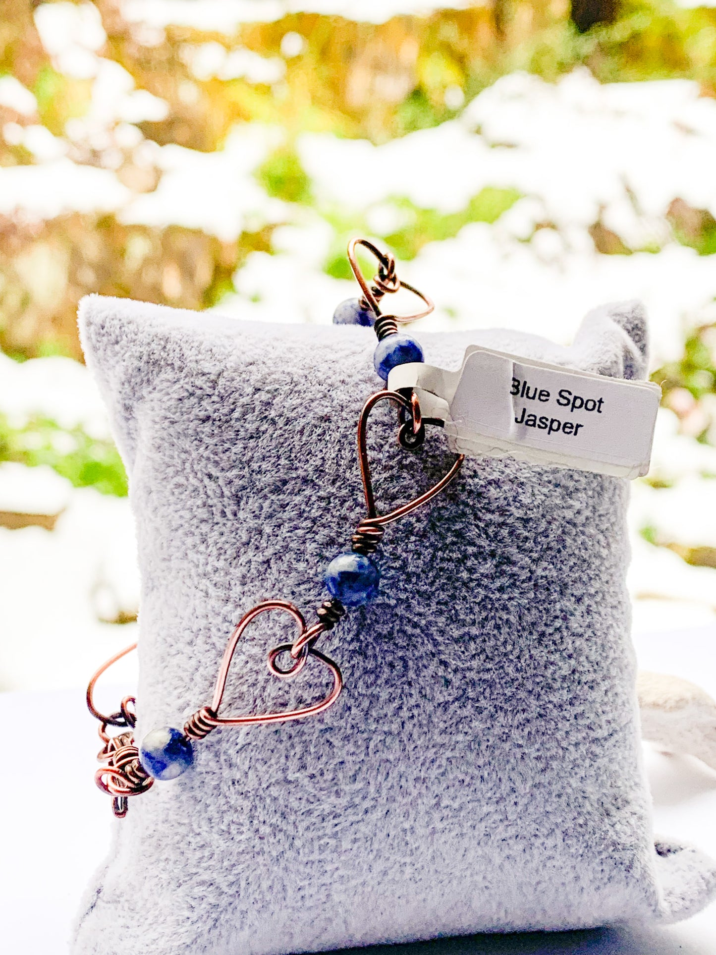 Blue Spot Jasper heart bracelet