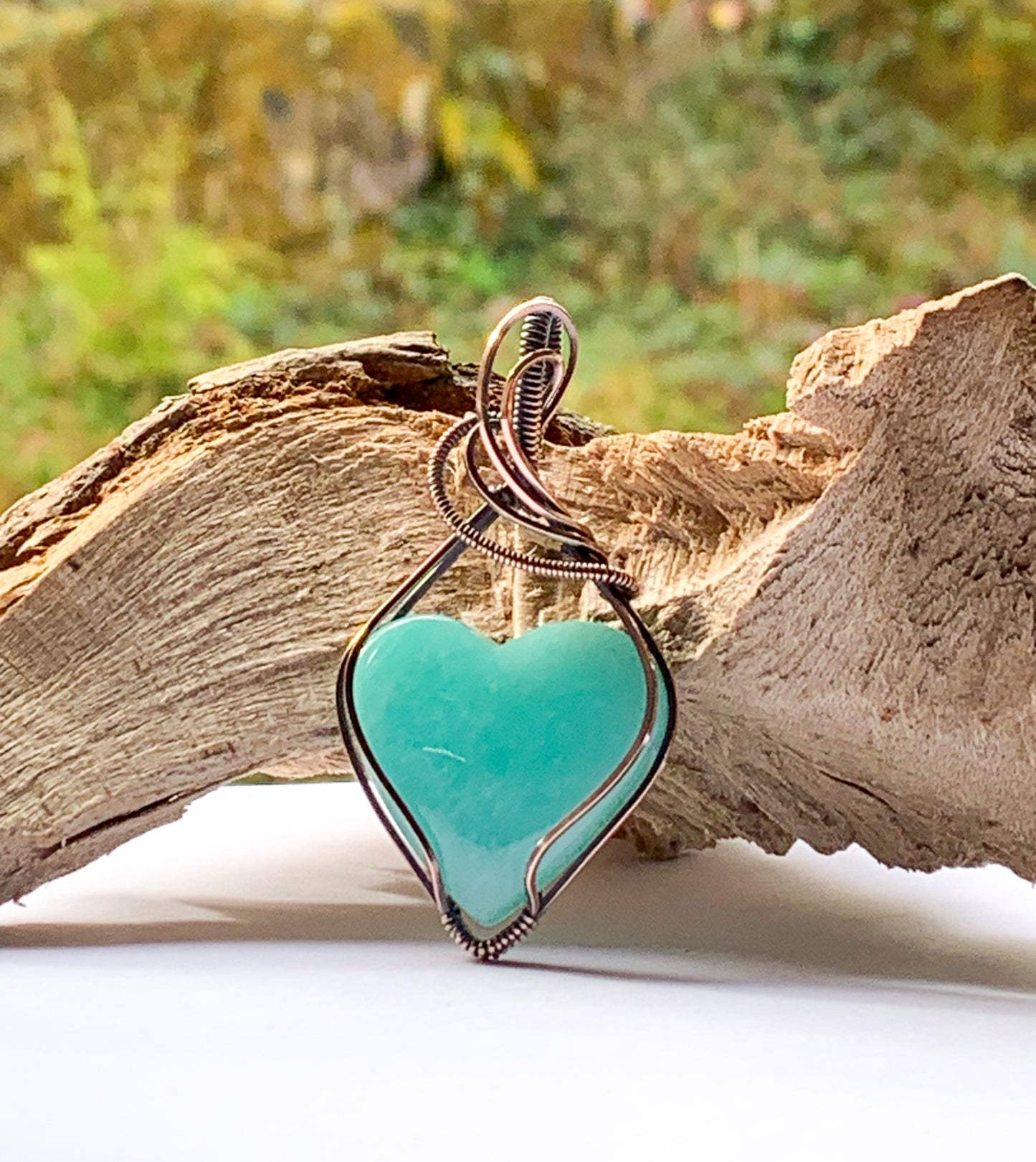 Amazonite heart pendant