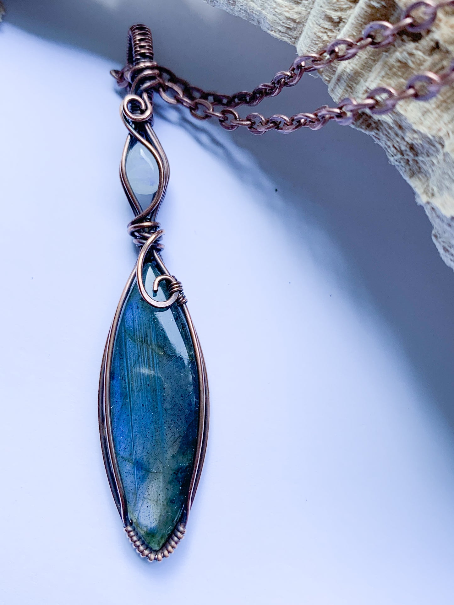 Labradorite with Rainbow Moonstone necklace