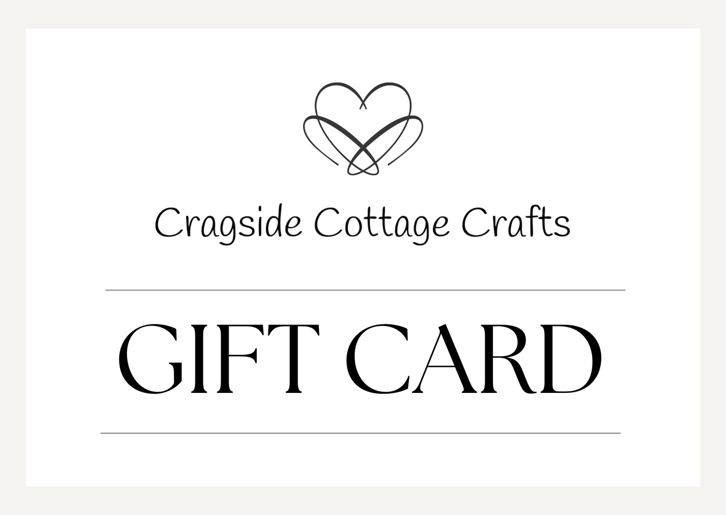 CRAGSIDE COTTAGE CRAFTS GIFT CARD