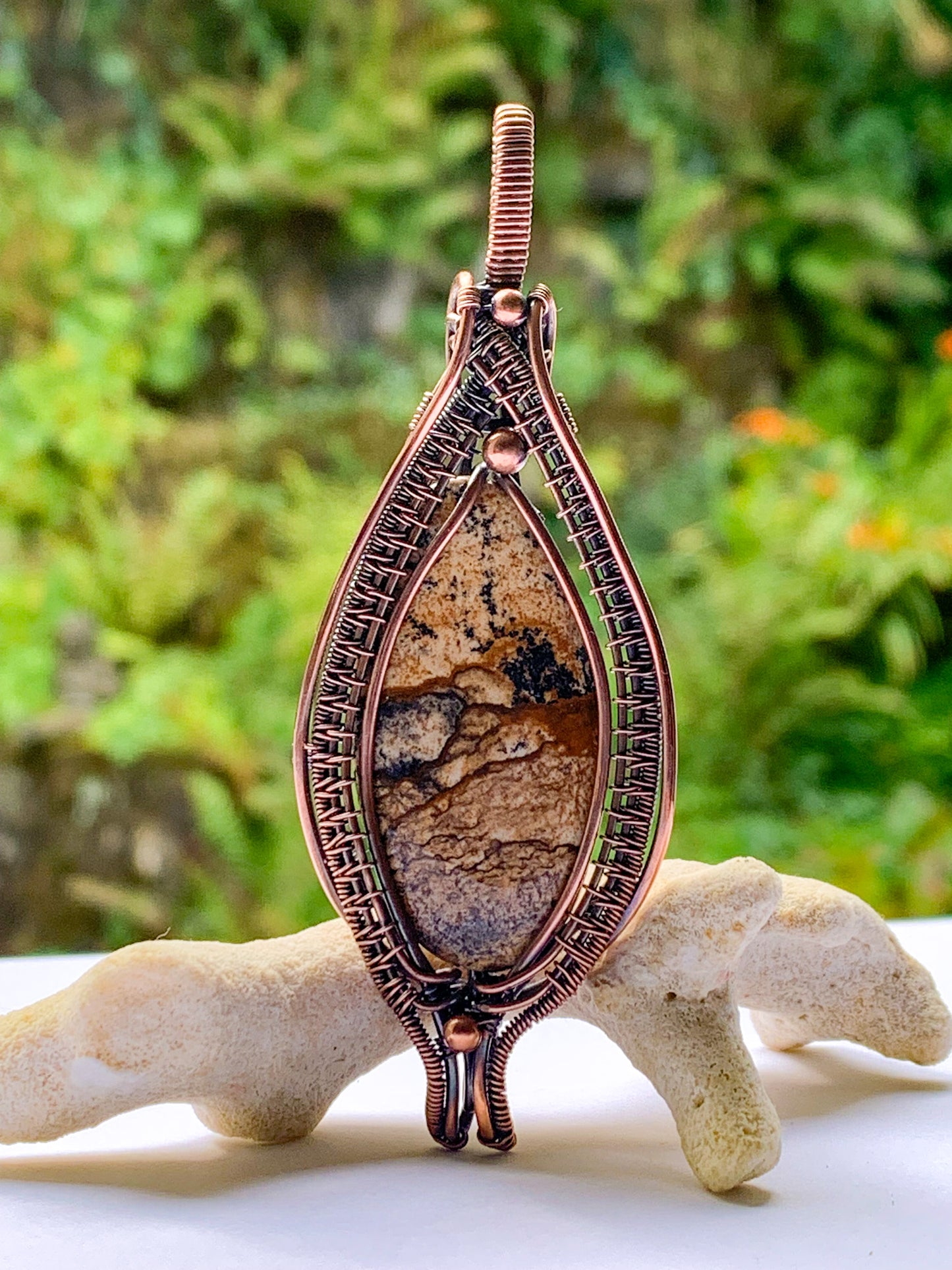 Picture Jasper oval pendant
