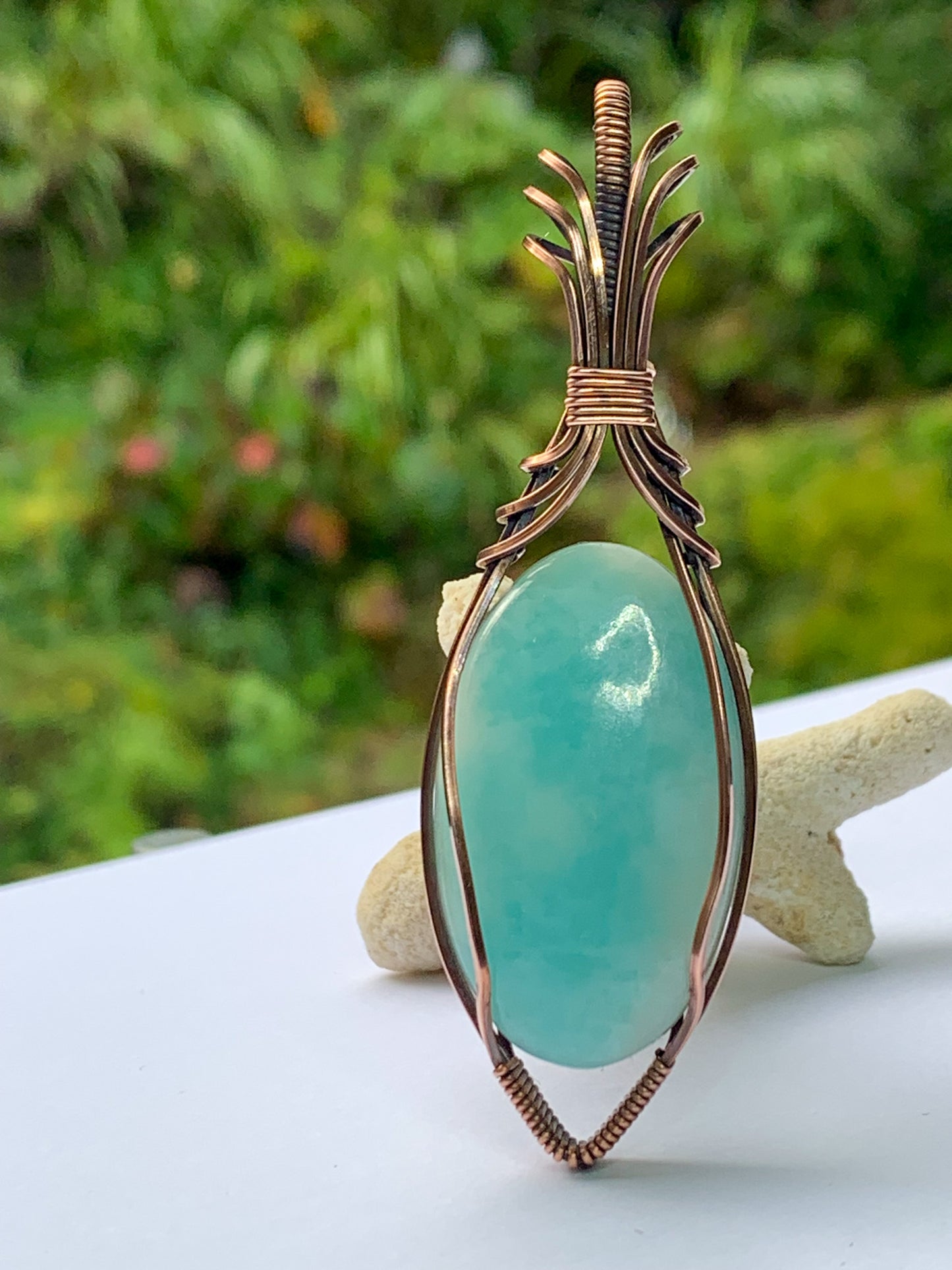 Blue Aragonite pendant