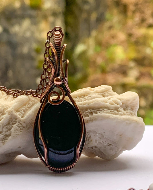 Natural Obsidian necklace