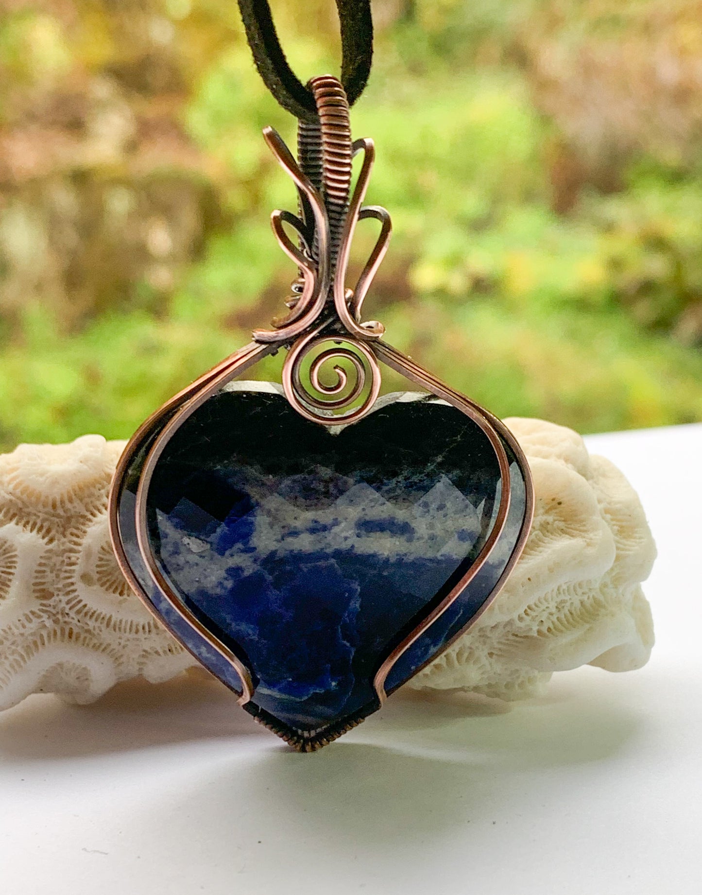 Sodalite heart pendant