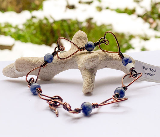 Blue Spot Jasper heart bracelet