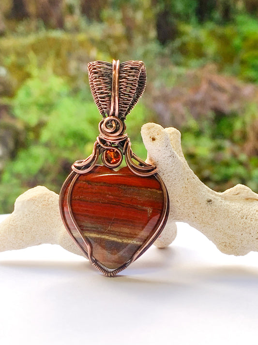 Red Jasper heart pendant