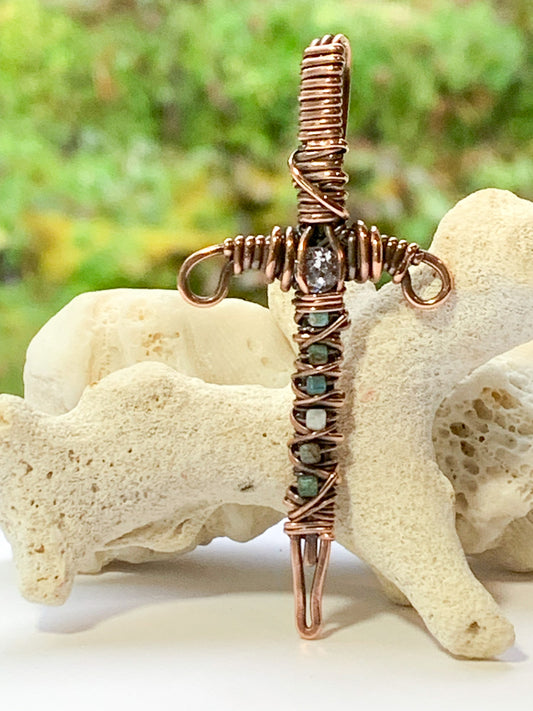 Apatite sword necklace