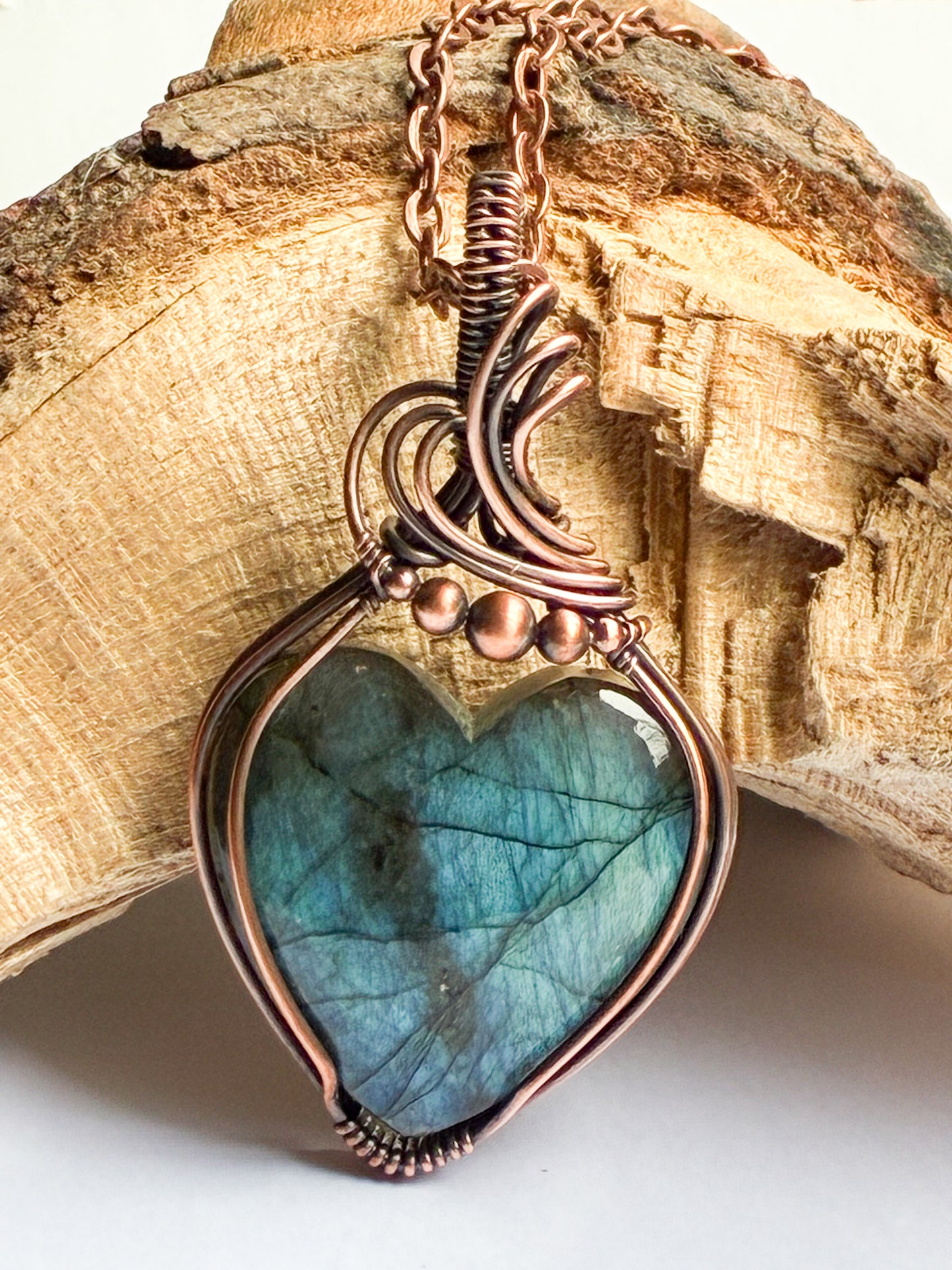 Labradorite heart necklace