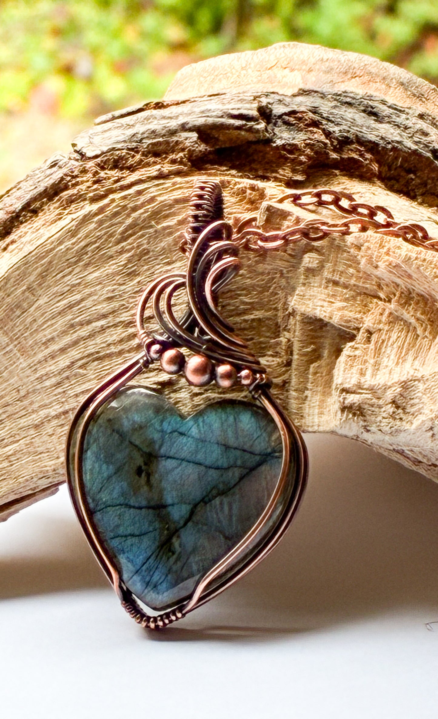 Labradorite heart necklace