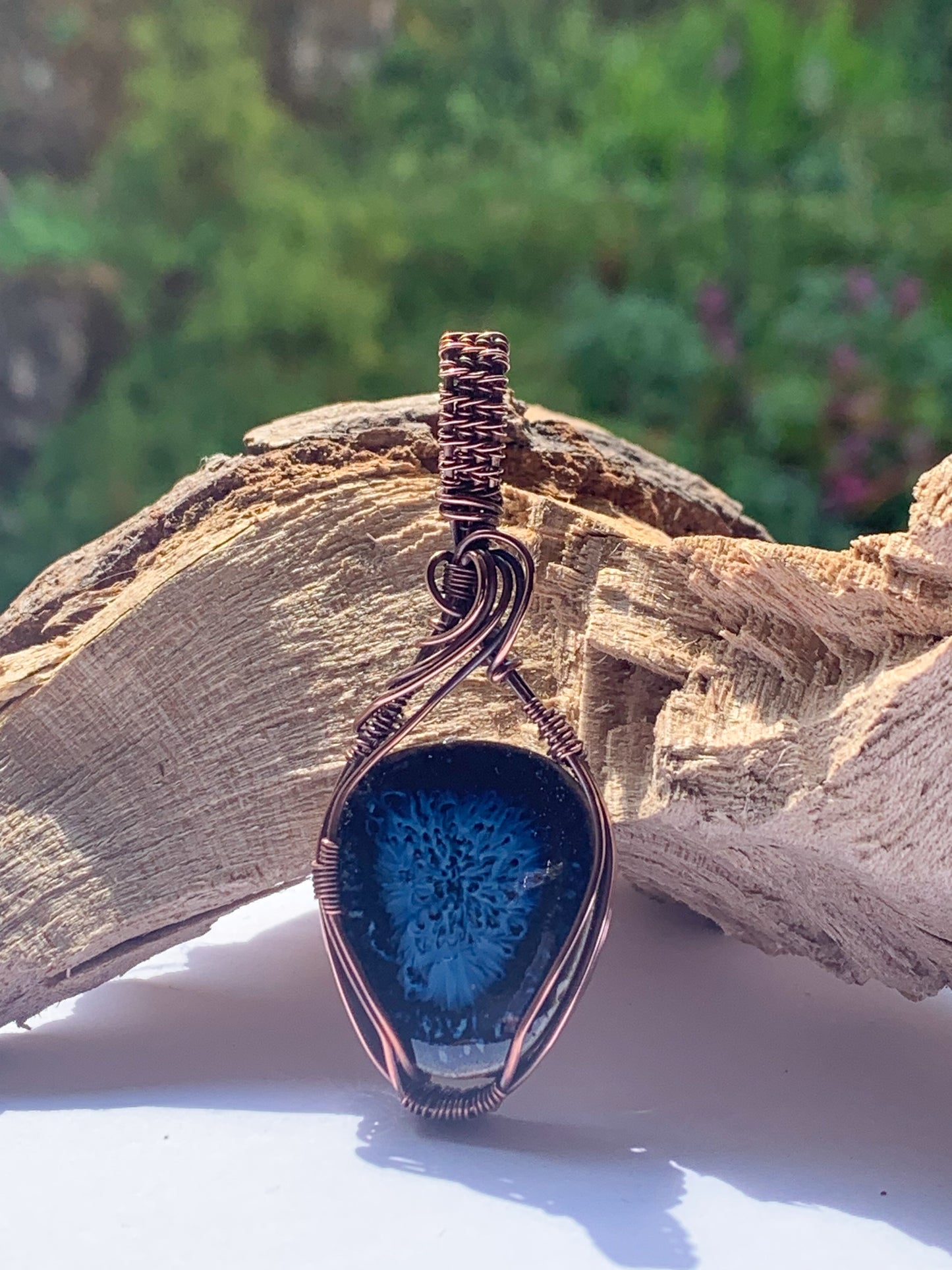 Ceramic teardrop necklace