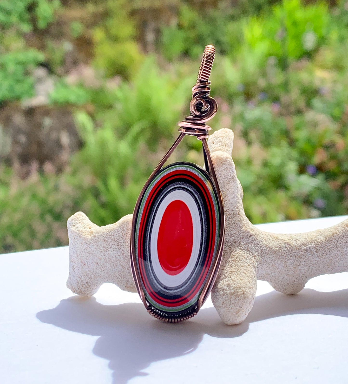 Fordite oval pendant