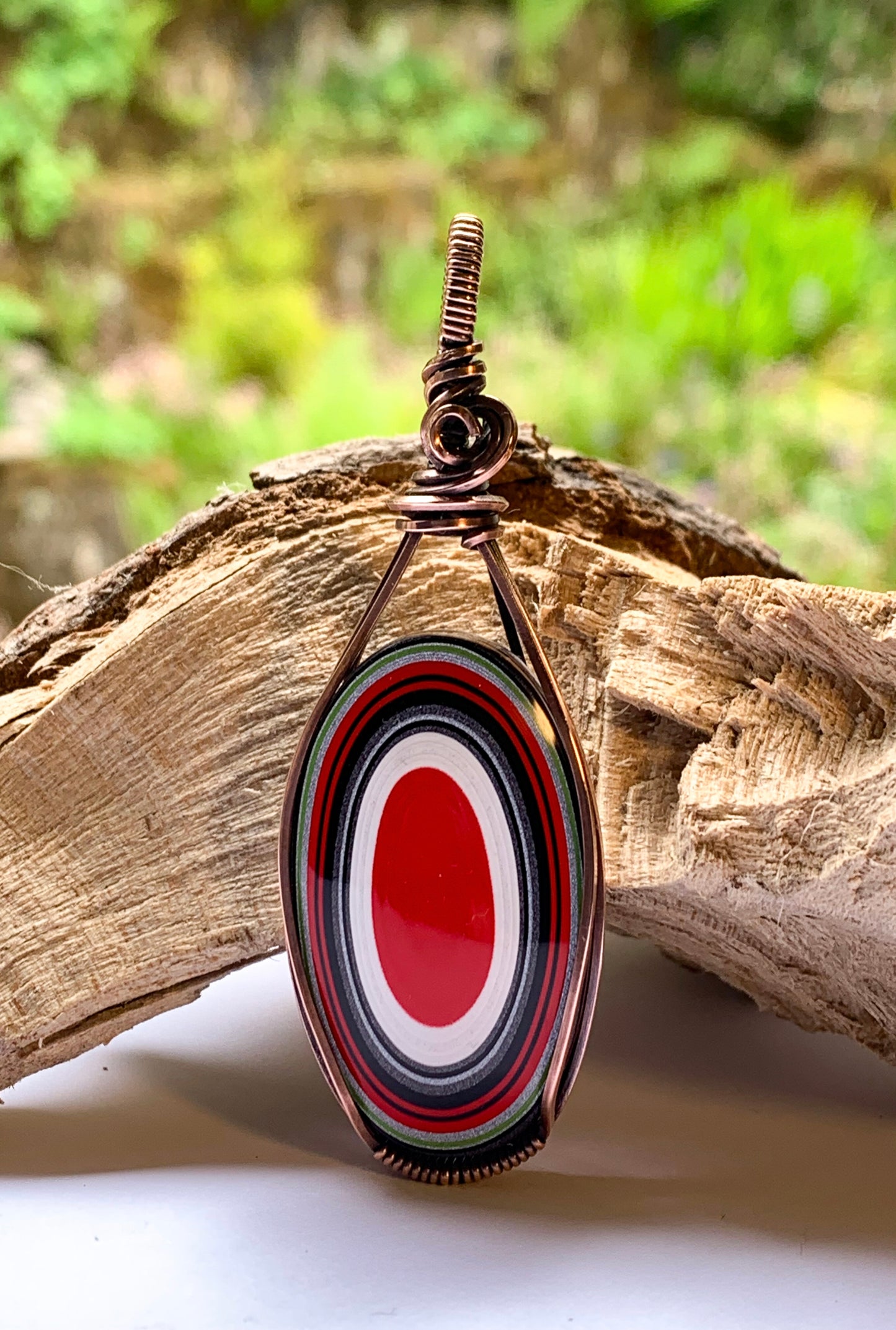 Fordite oval pendant