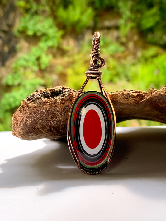 Fordite oval pendant