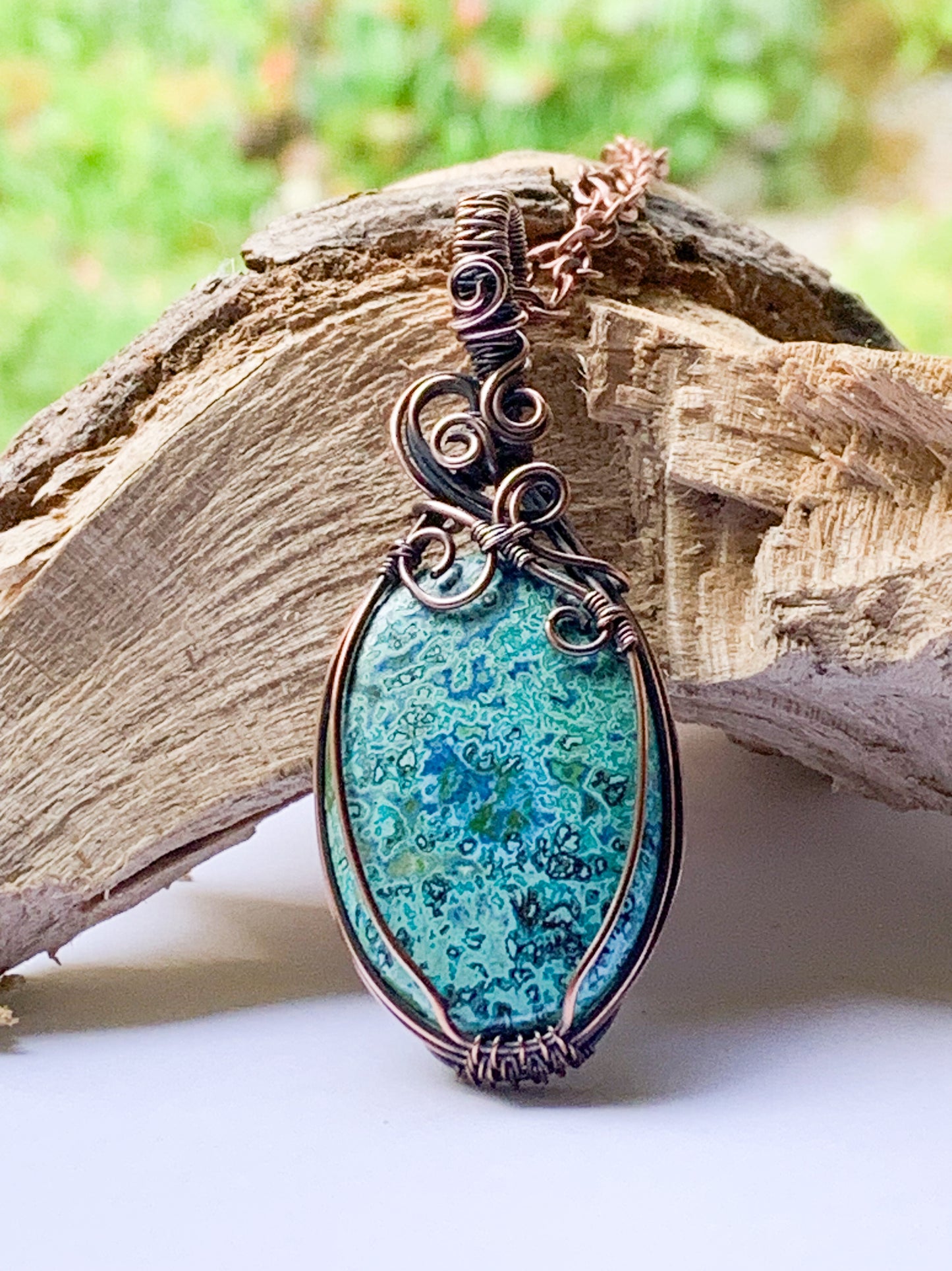 Azurite Chrysocolla necklace