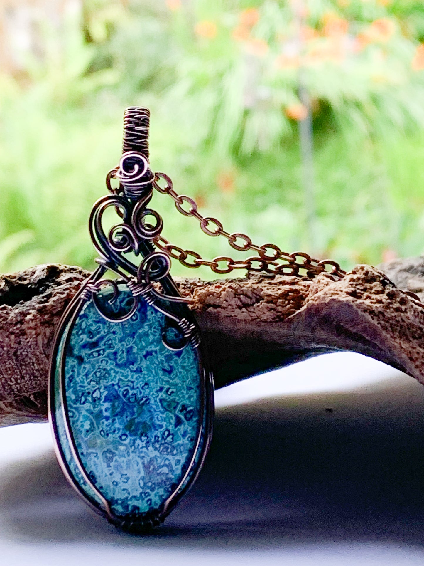 Azurite Chrysocolla necklace