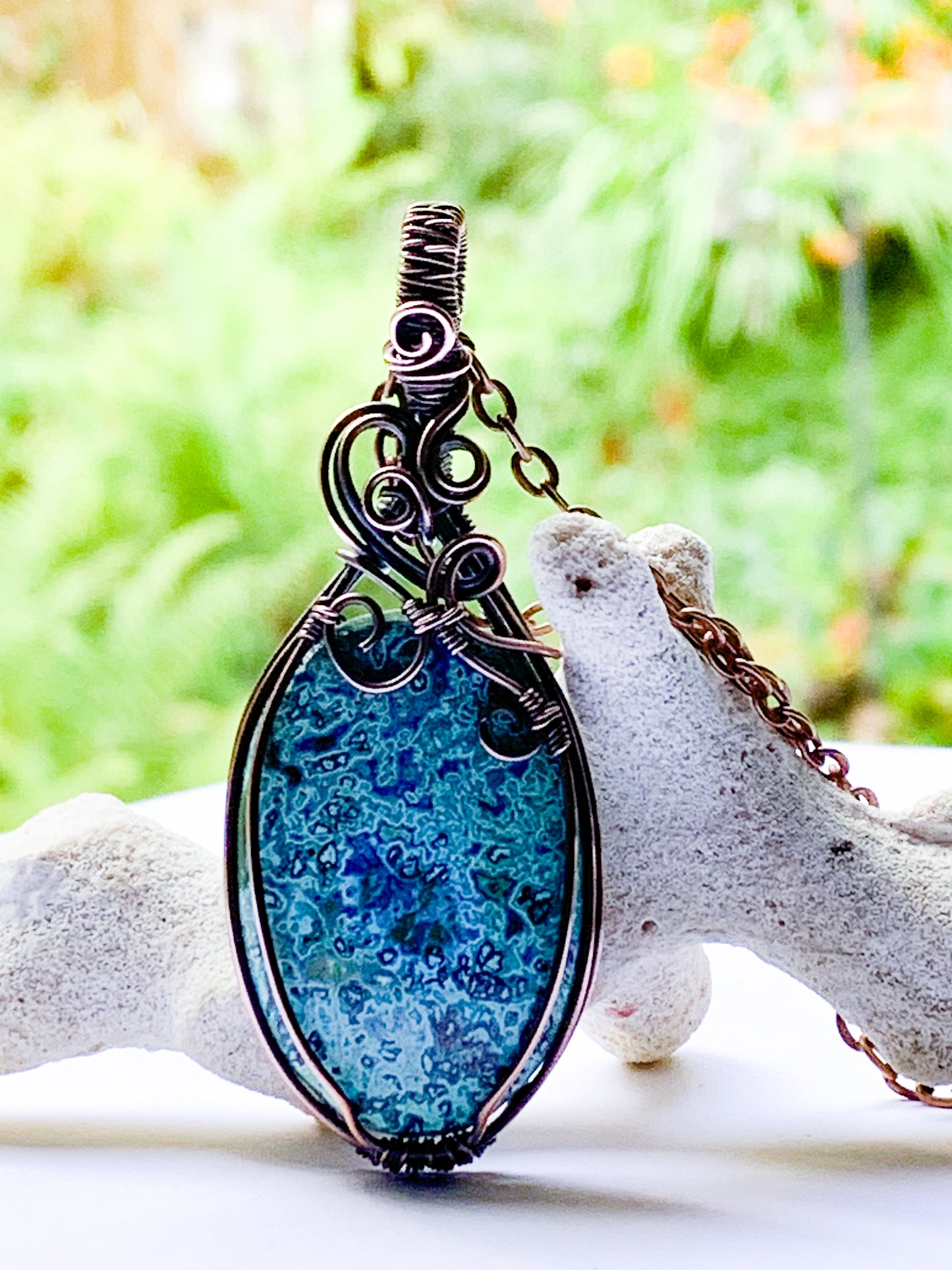 Azurite Chrysocolla necklace