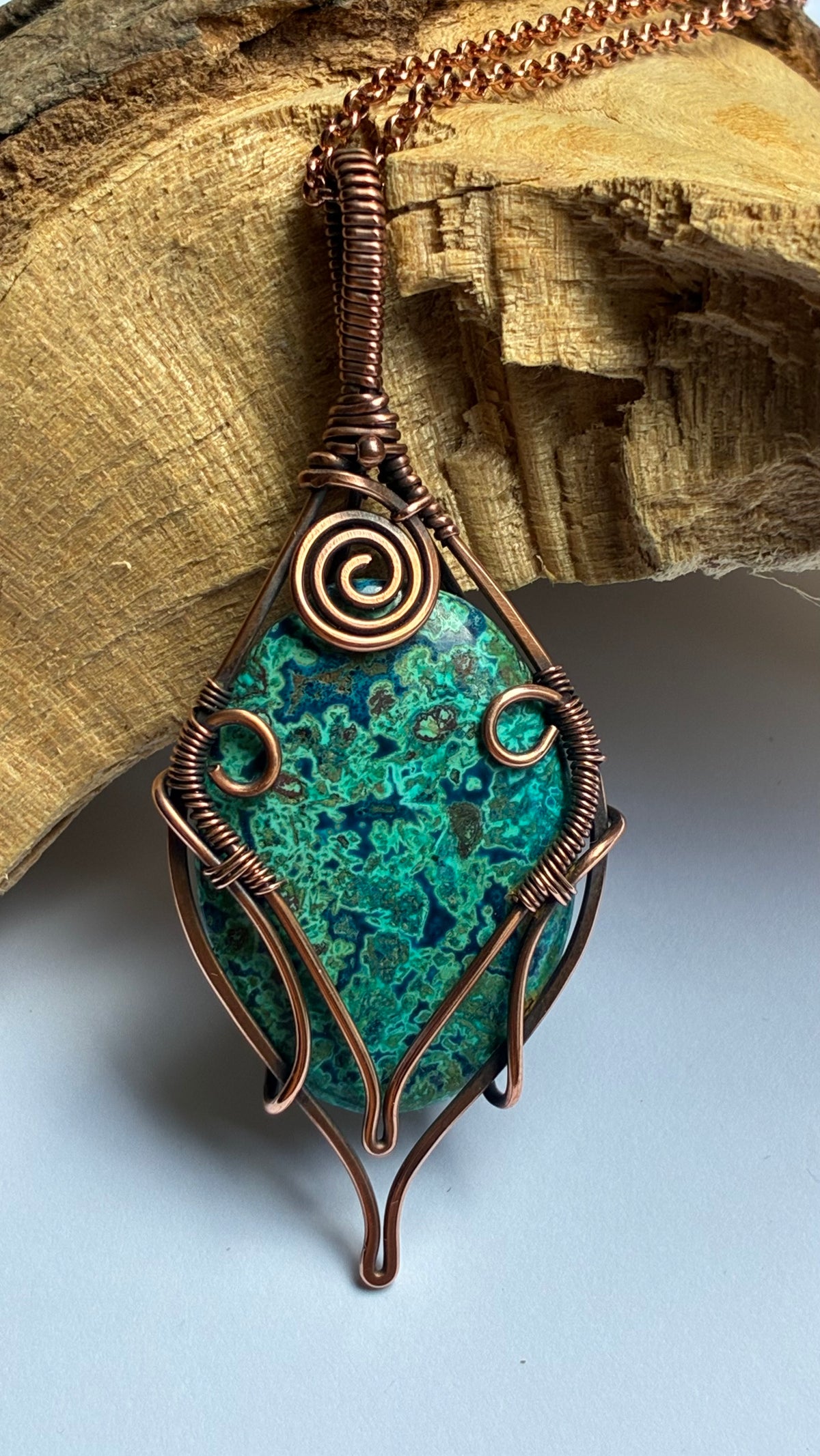 Azurite Chrysocolla necklace