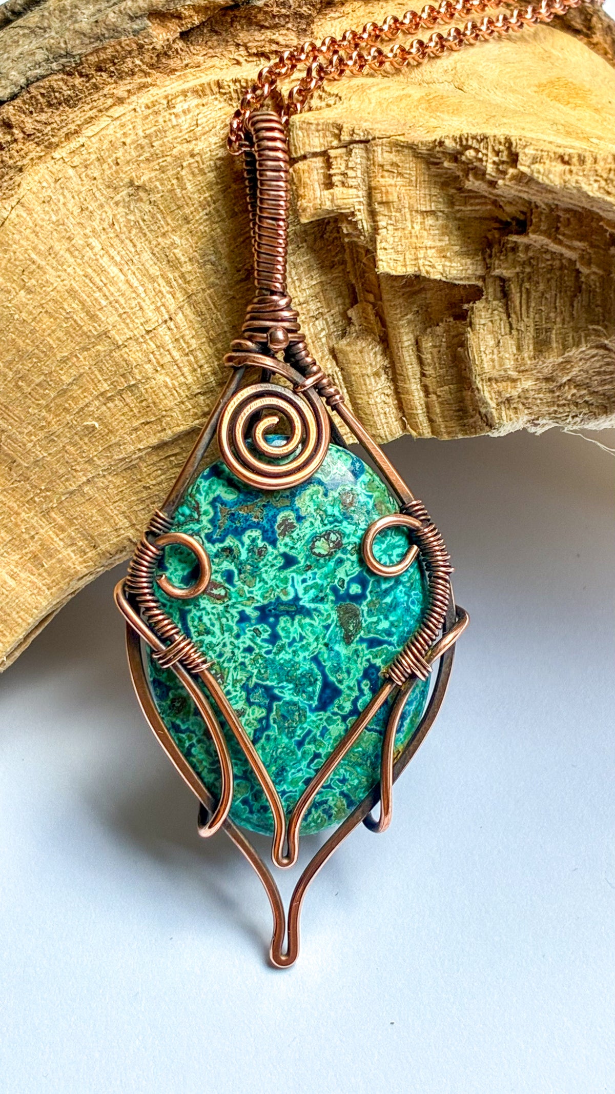 Azurite Chrysocolla necklace