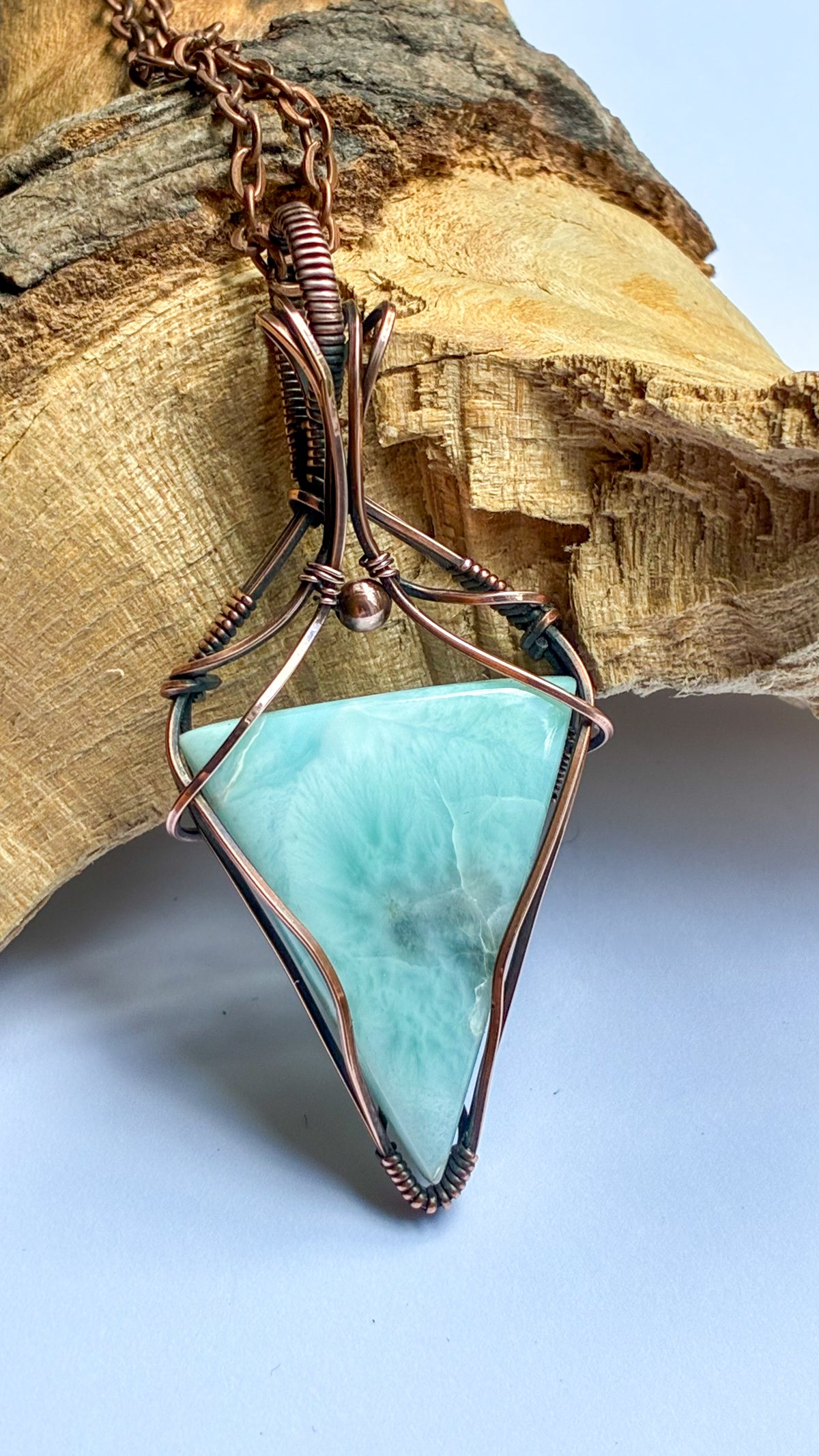 Larimar triangle necklace