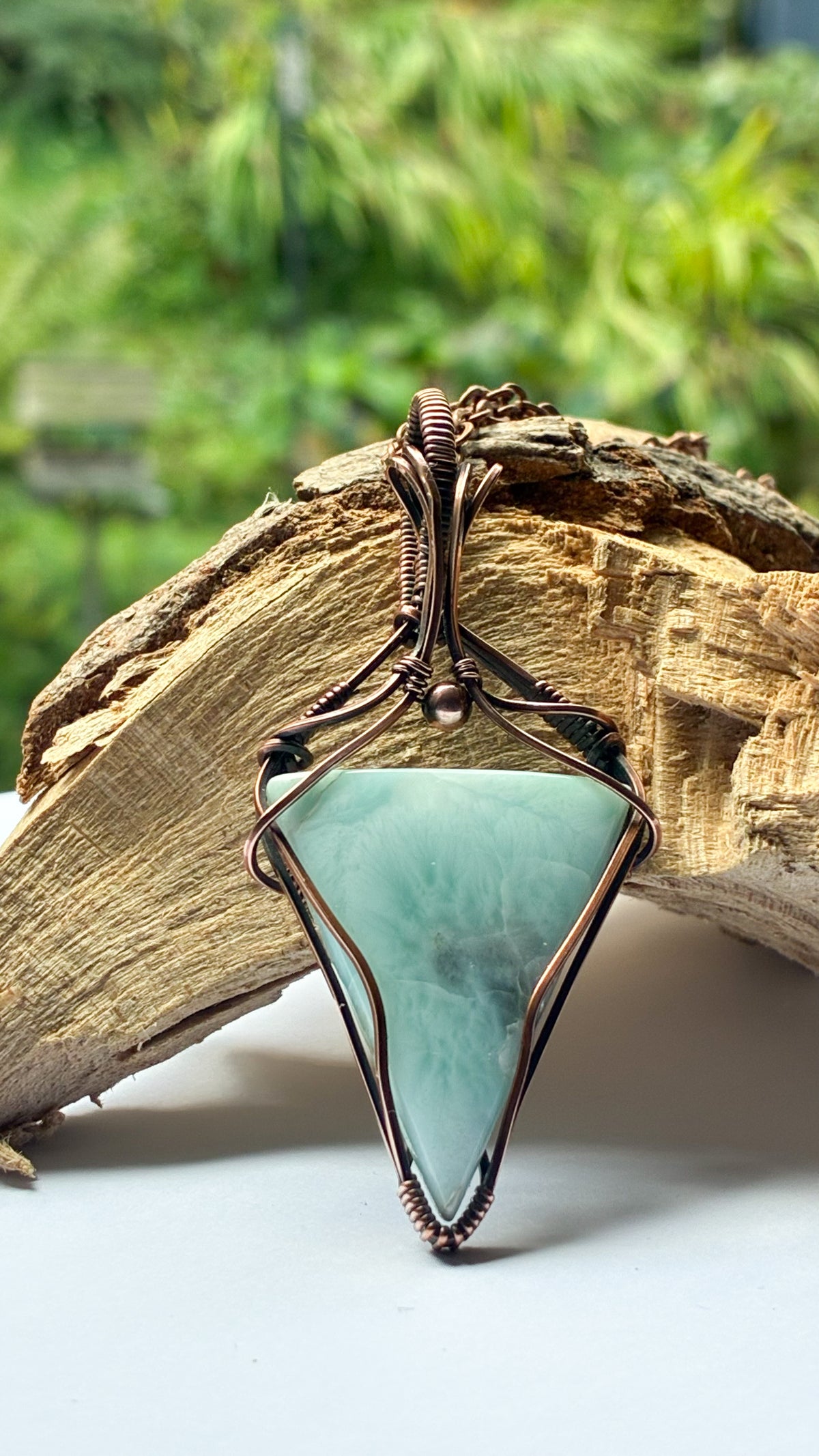 Larimar triangle necklace