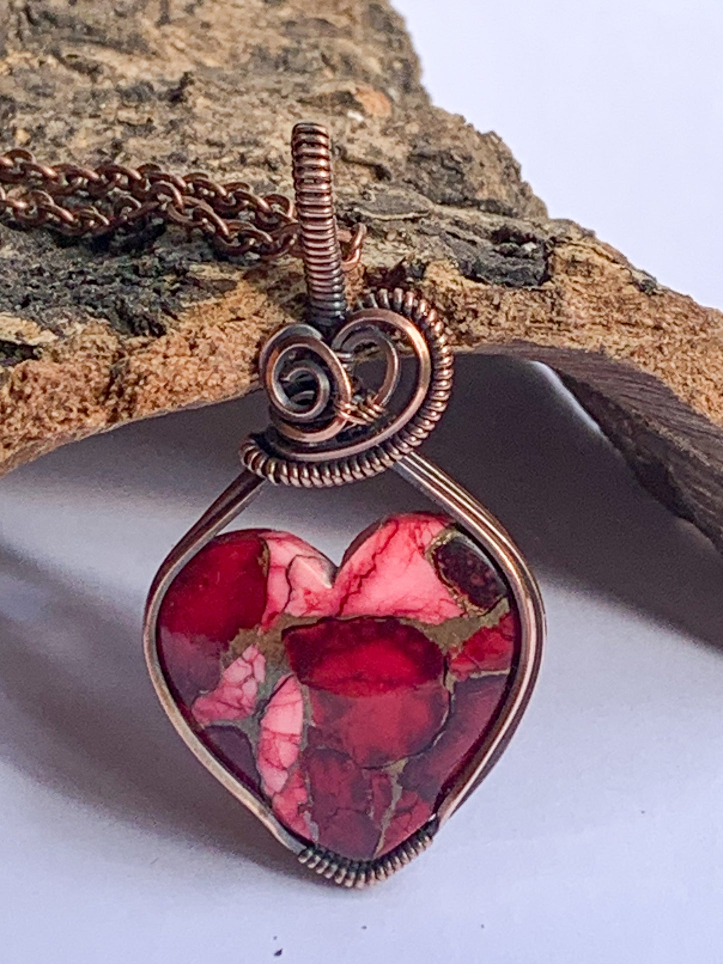 Dahlia Rose Mosaic heart necklace