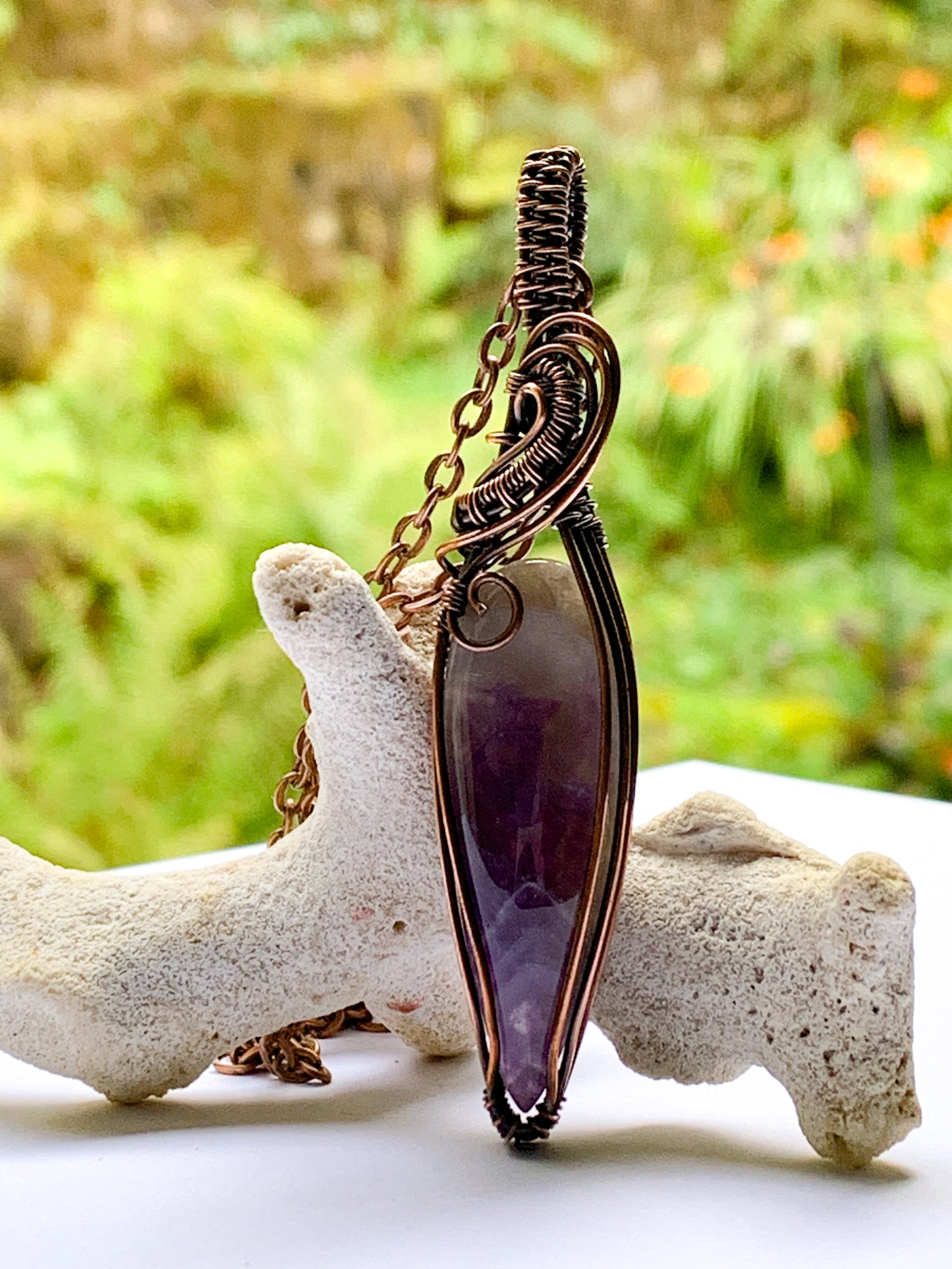 Amethyst teardrop necklace