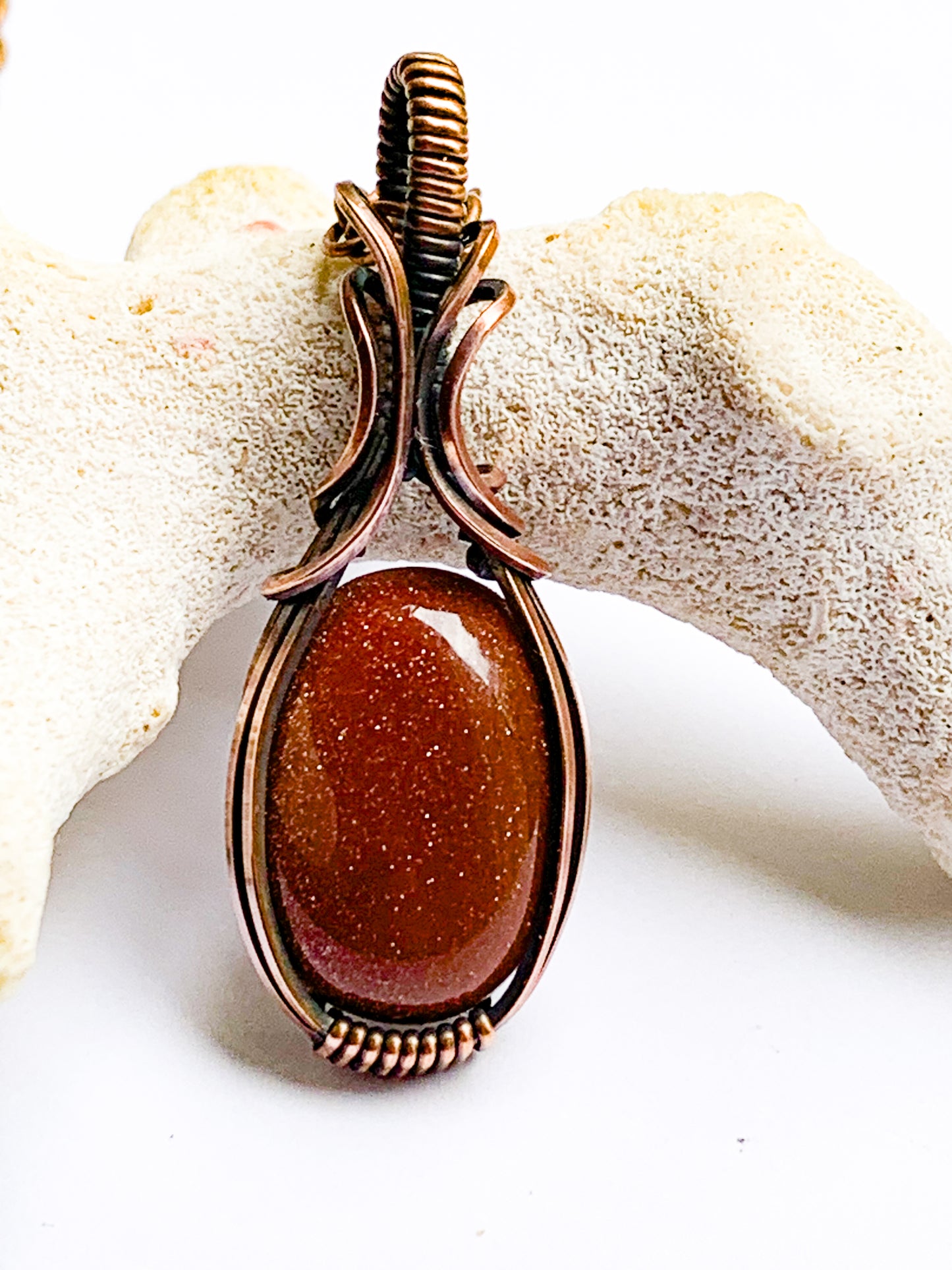Goldstone oval necklace