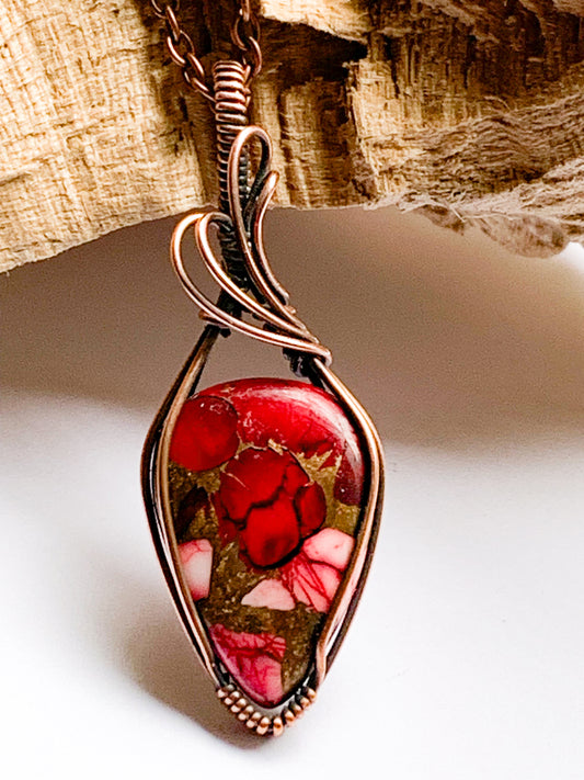 Dahlia Rose Turquoise Mosaic necklace