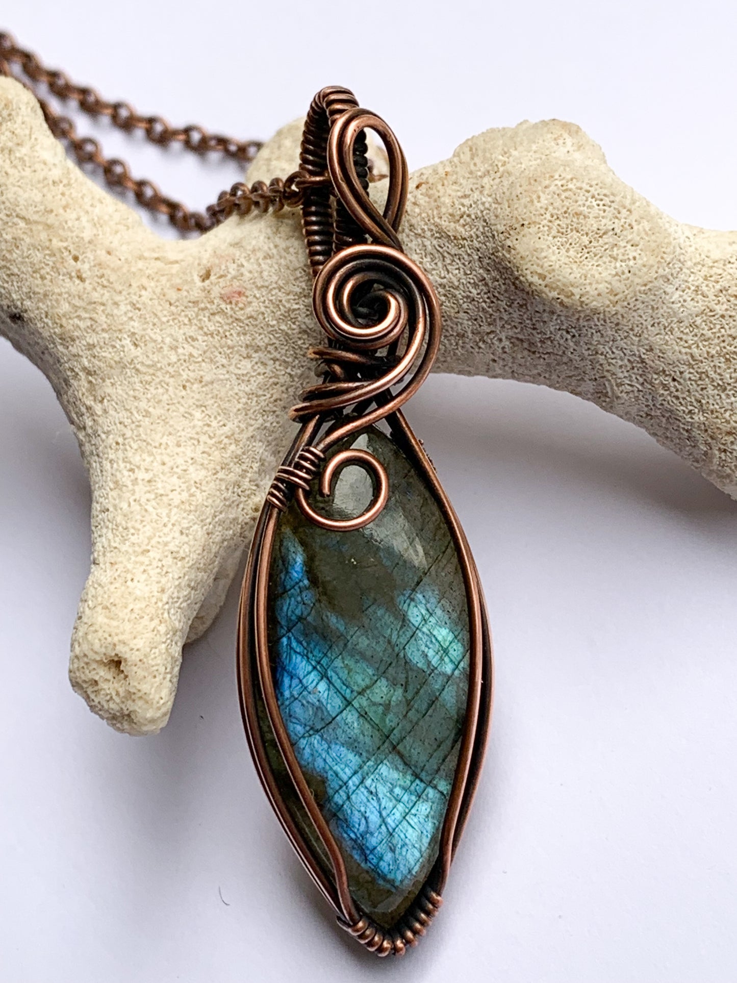Labradorite marquis necklace