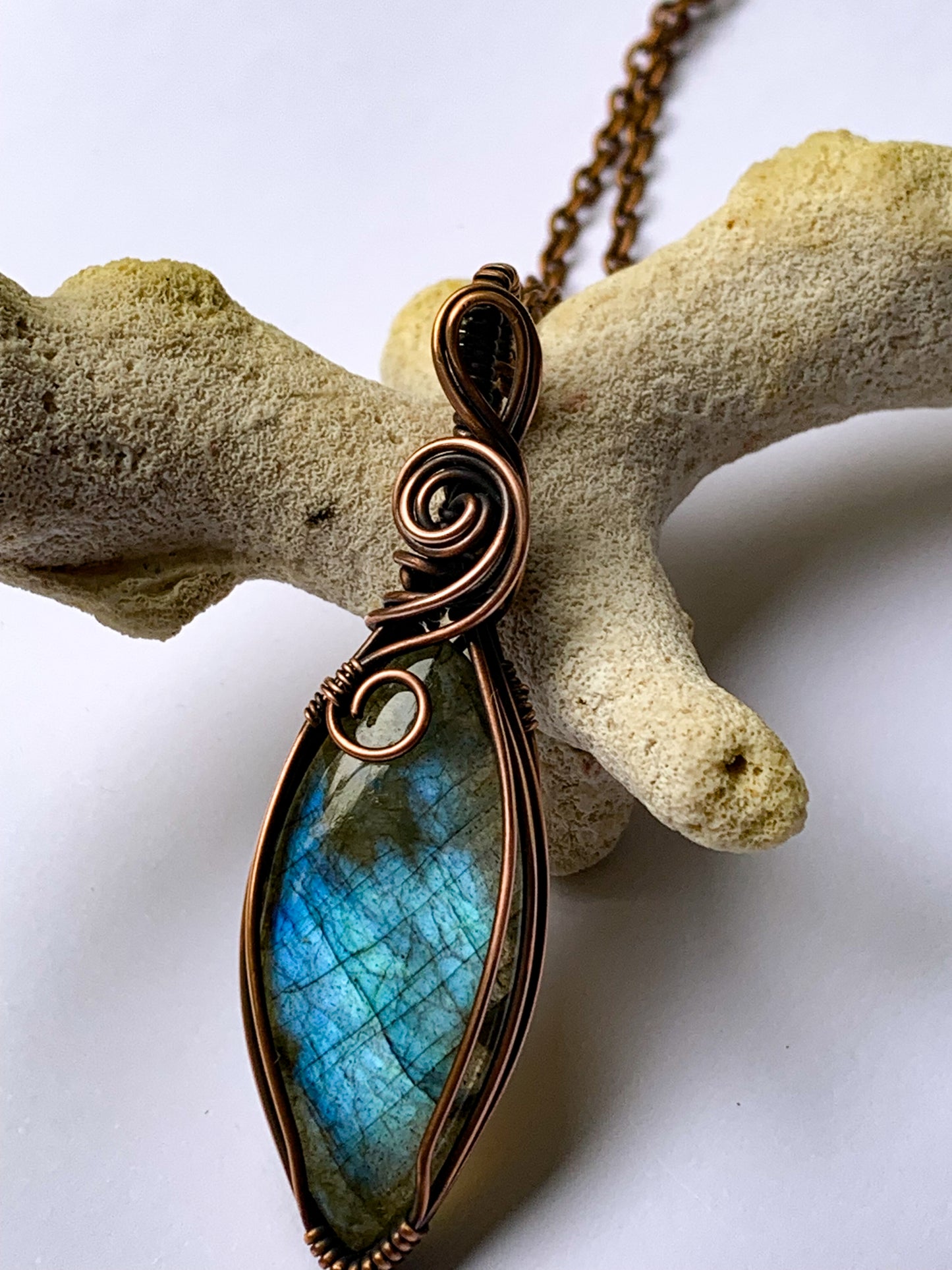 Labradorite marquis necklace