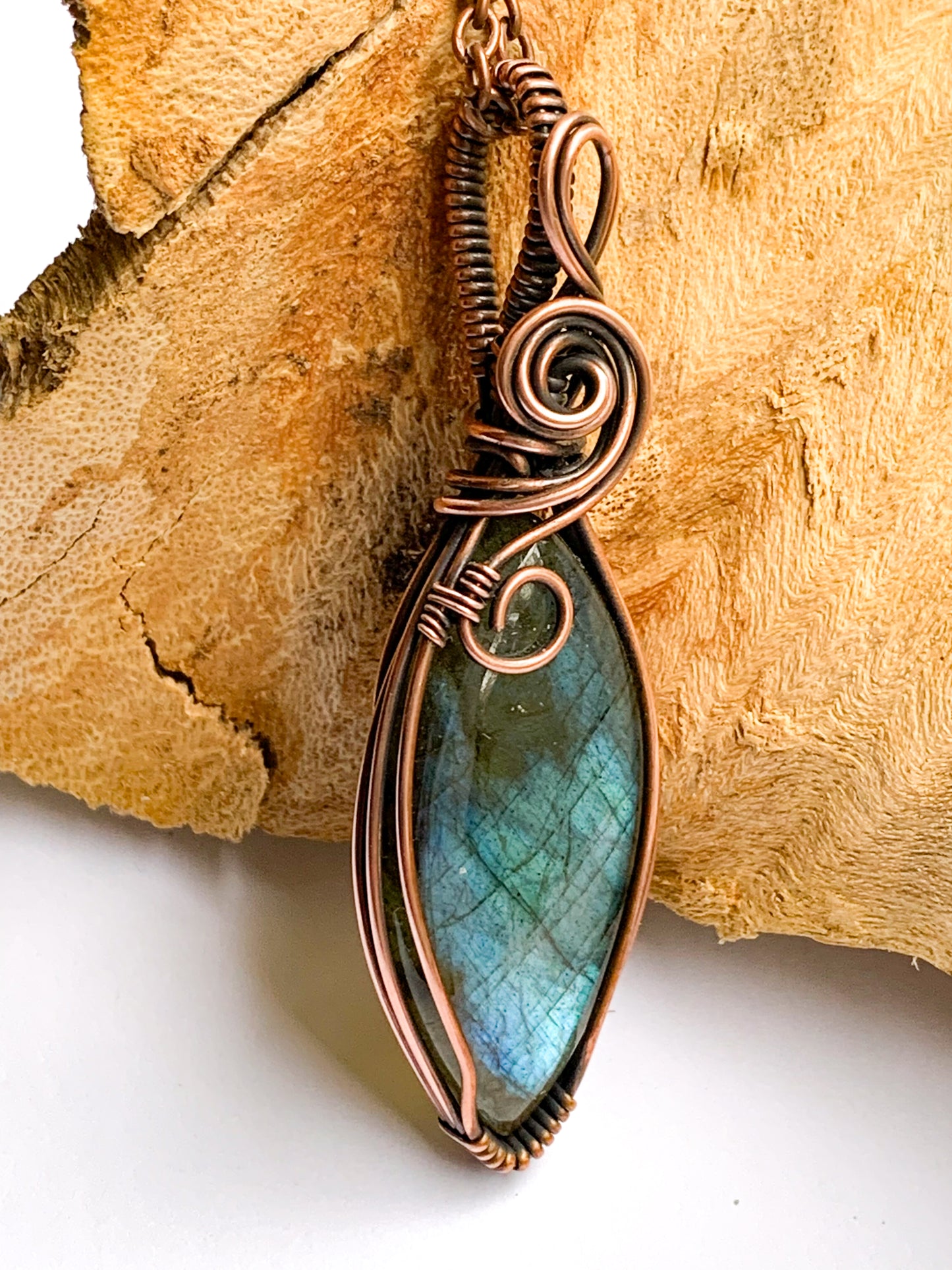 Labradorite marquis necklace