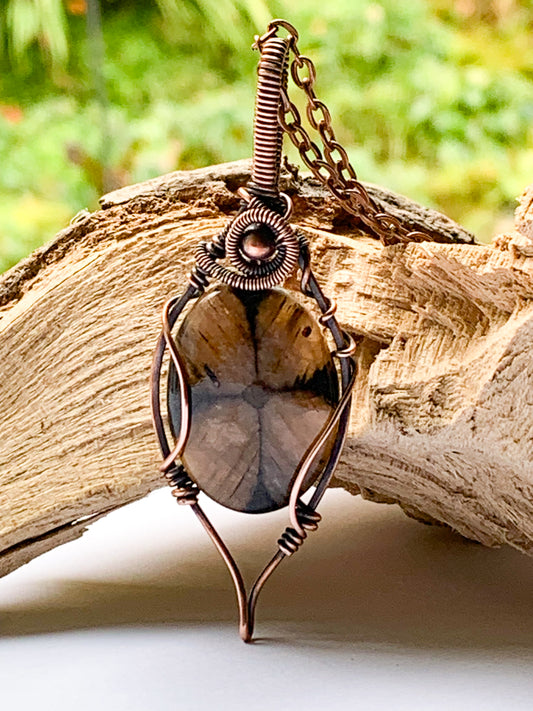 Chiastolite Cross necklace