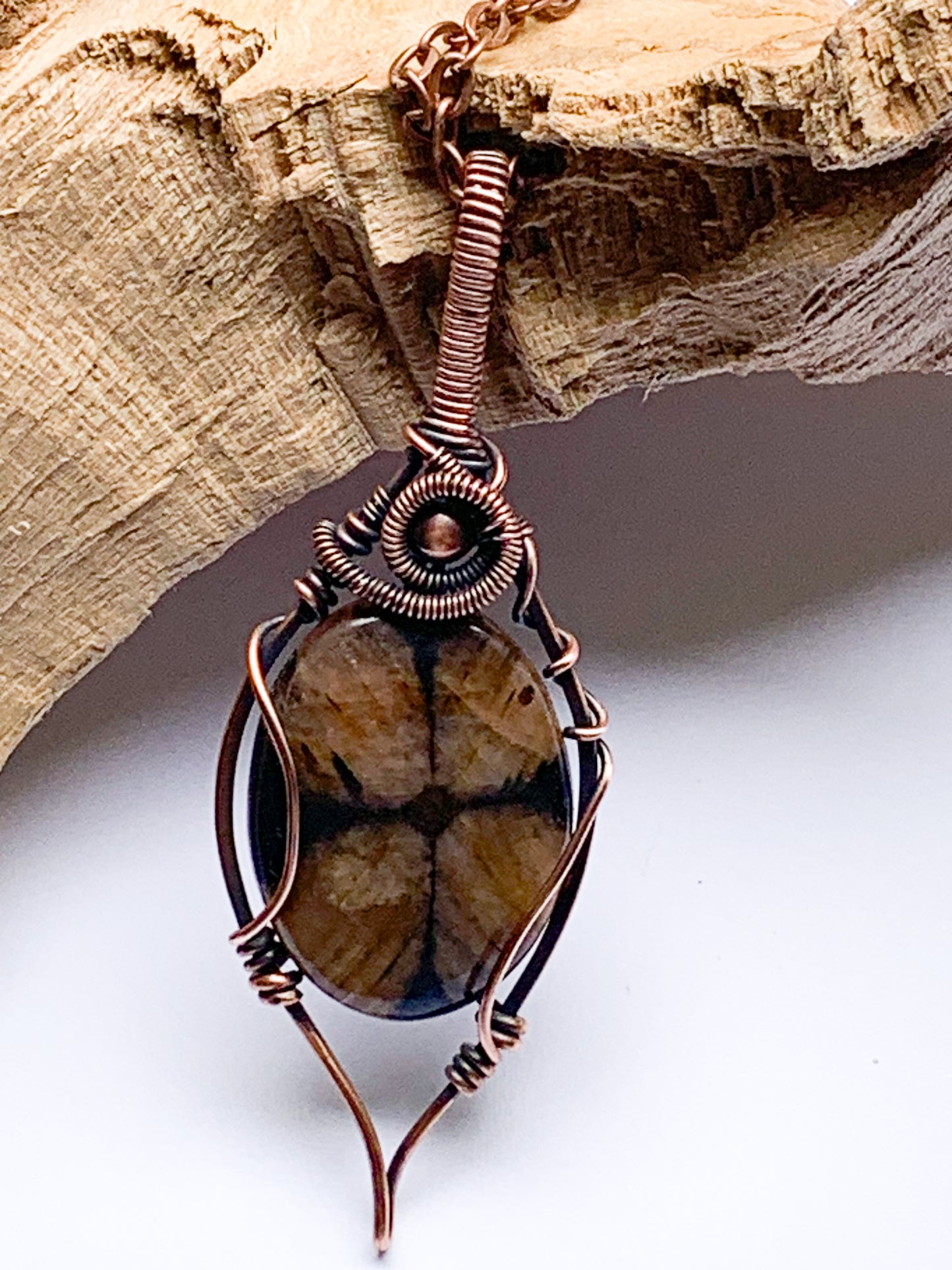 Chiastolite Cross necklace