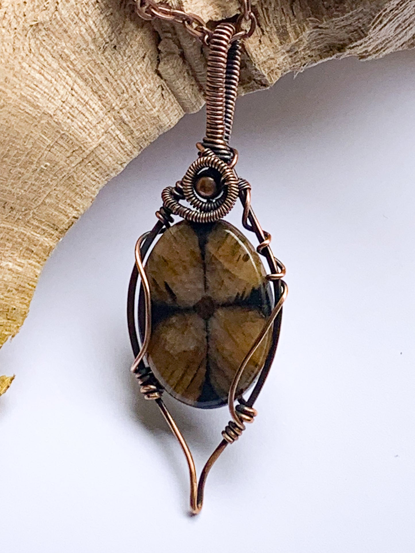 Chiastolite Cross necklace