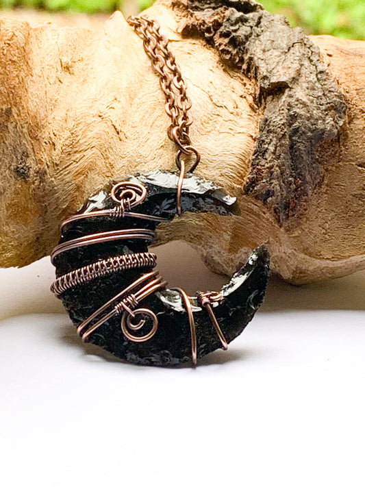 Obsidian Moon necklace