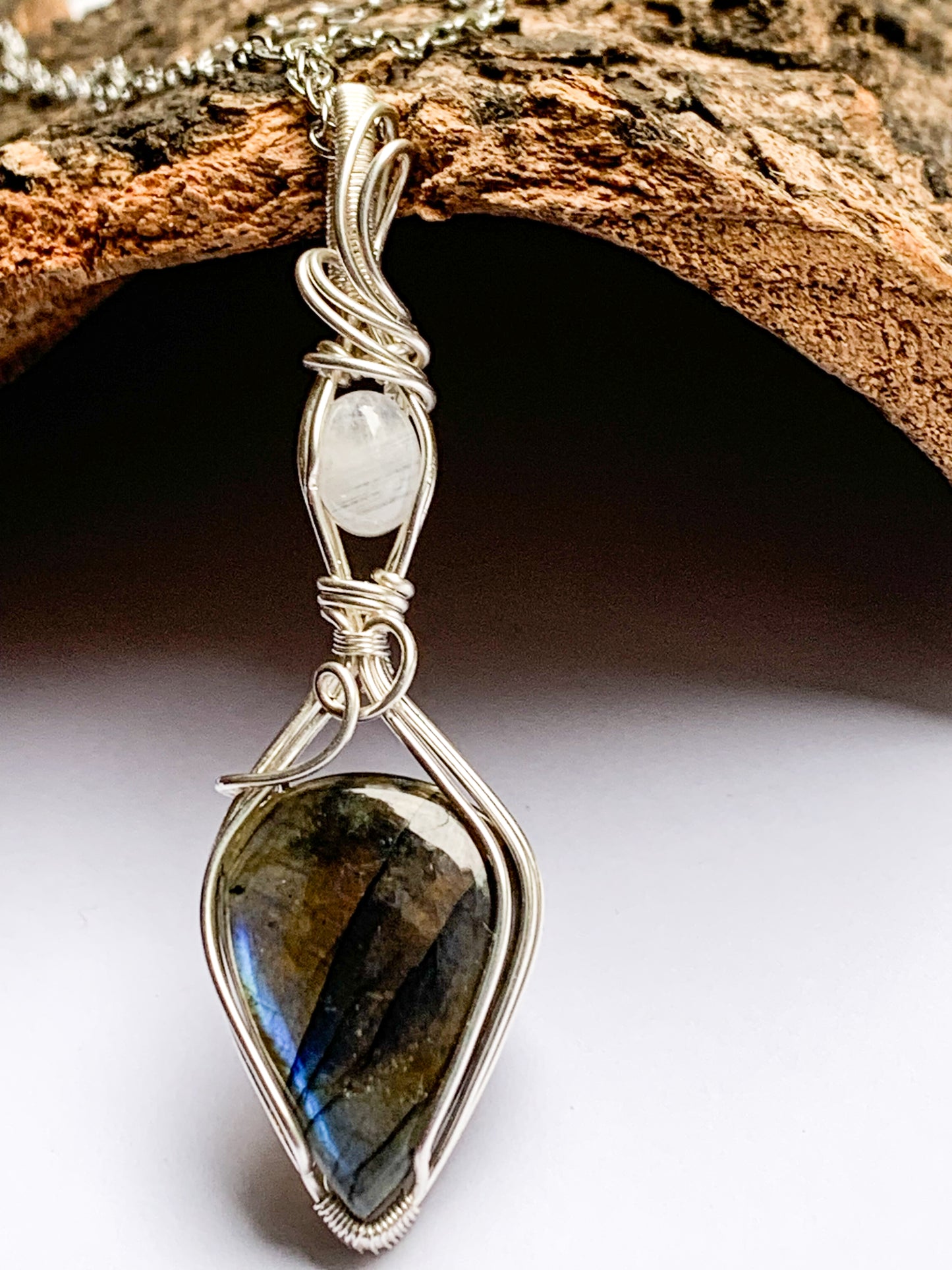 Labradorite with Rainbow Moonstone necklace