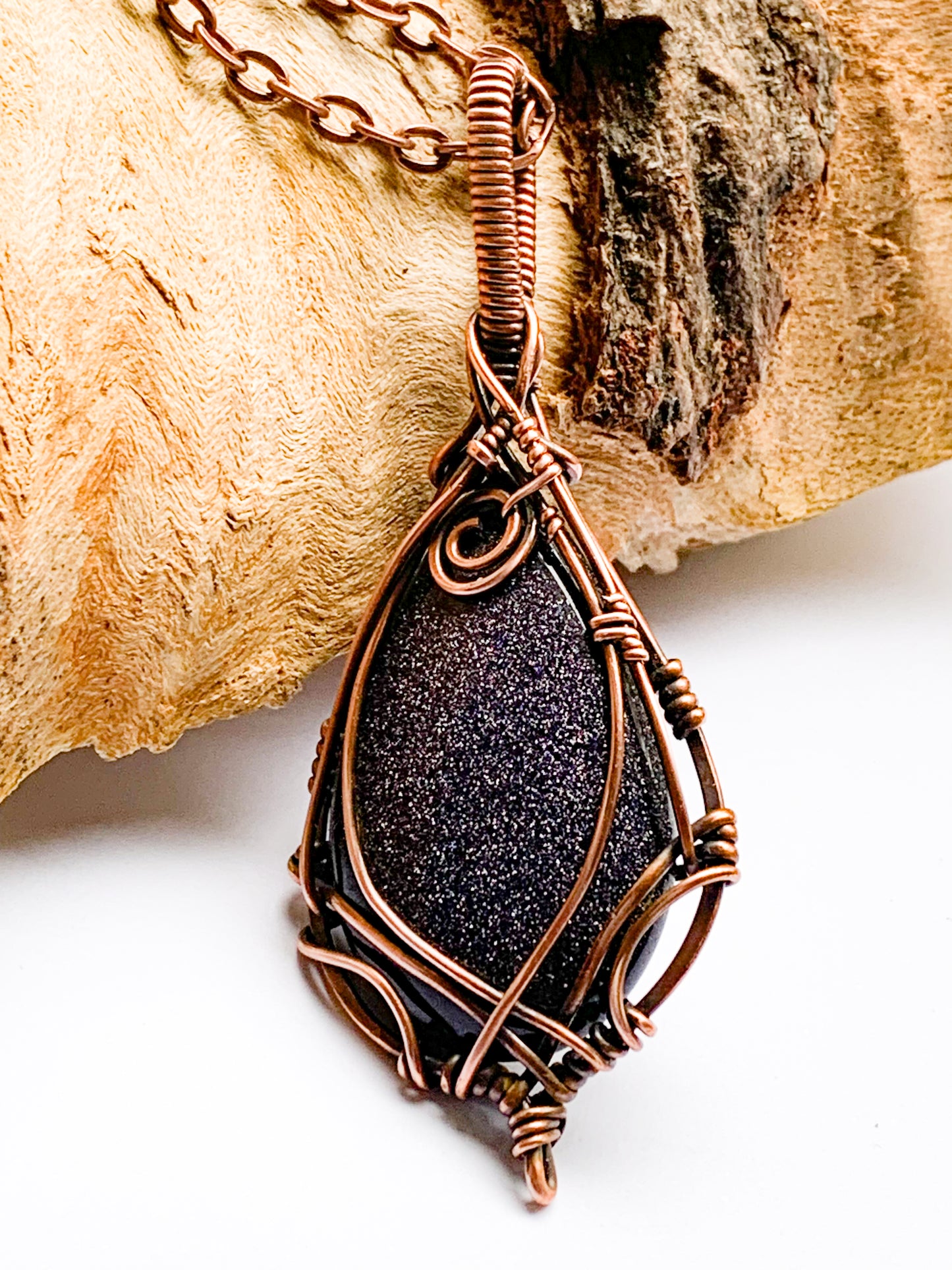 Blue Goldstone necklace