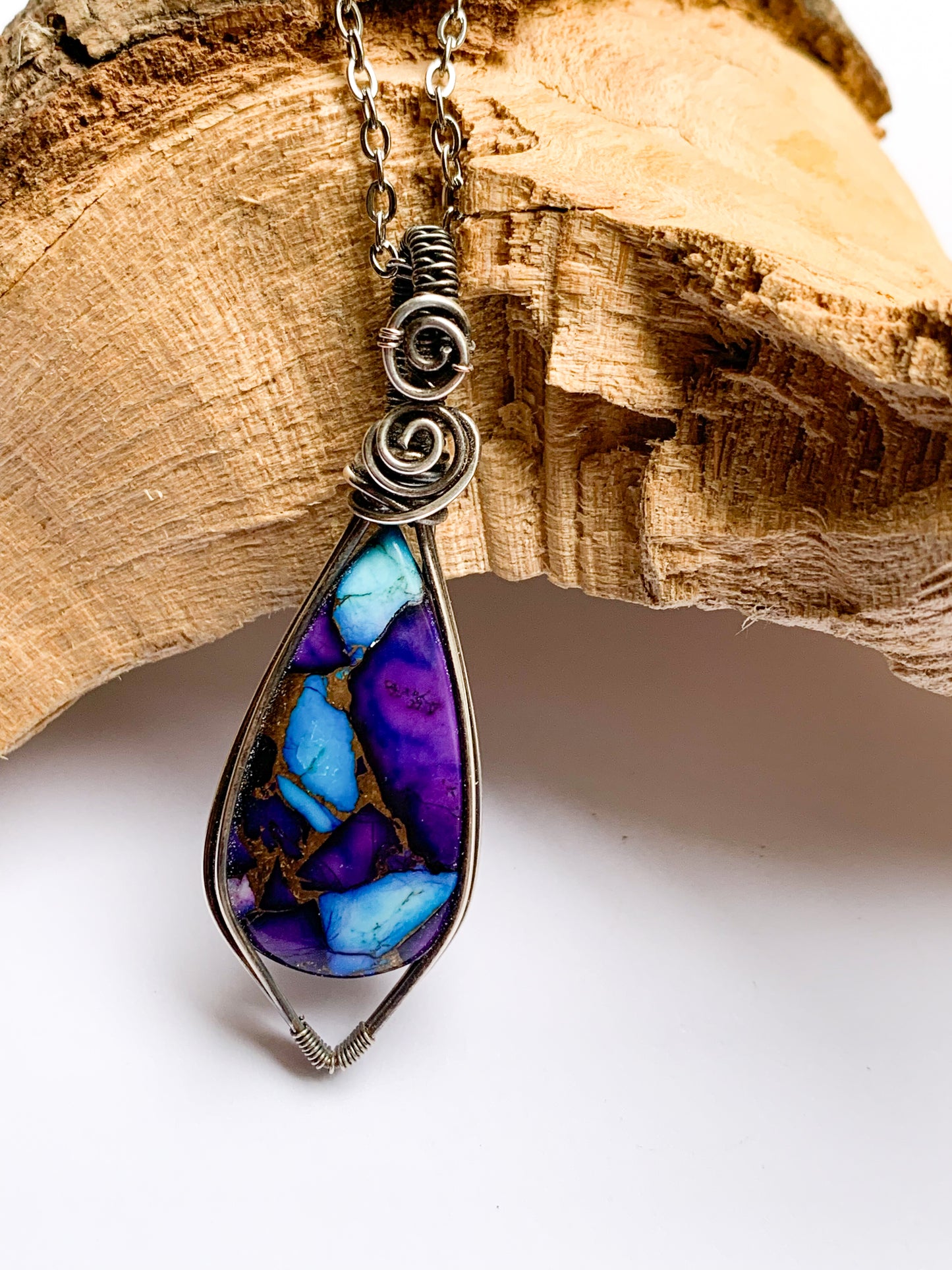 Ice Dahlia Turquoise Mosaic necklace