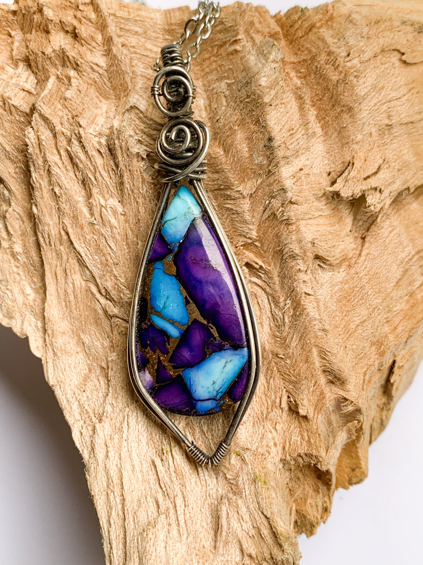 Ice Dahlia Turquoise Mosaic necklace