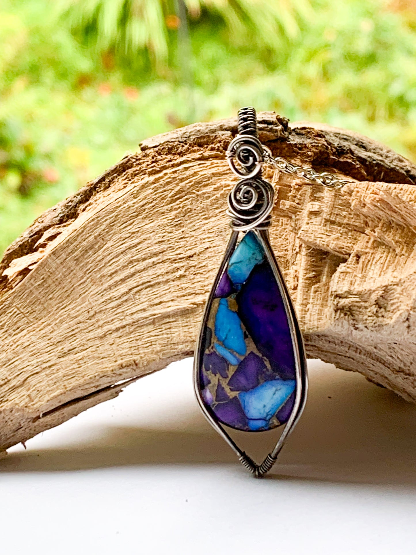 Ice Dahlia Turquoise Mosaic necklace