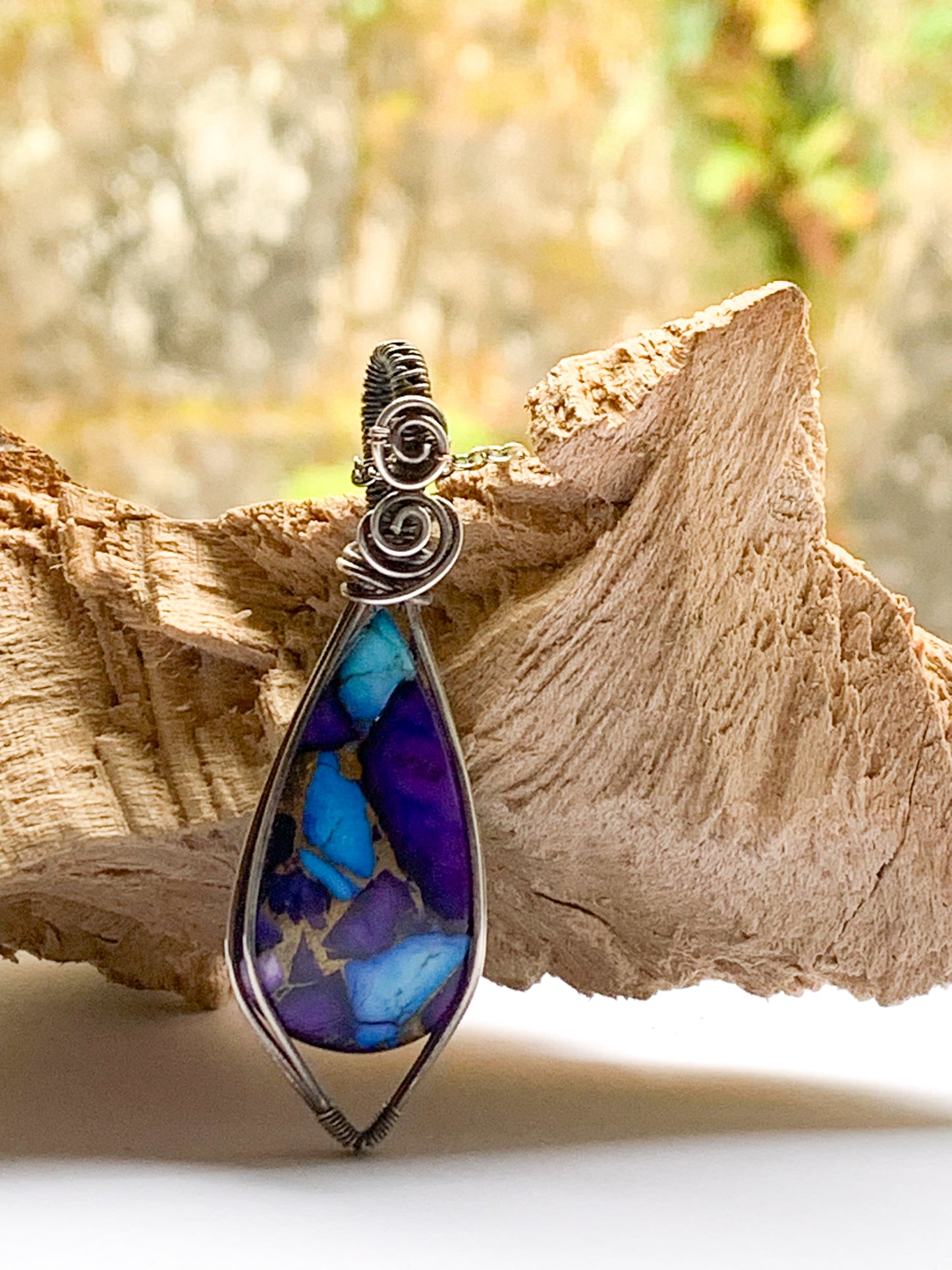 Ice Dahlia Turquoise Mosaic necklace