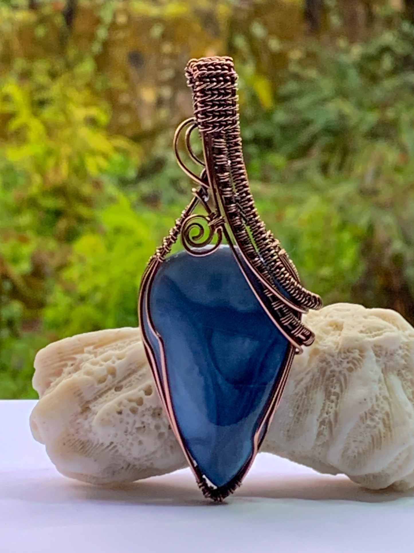 Owyhee Blue Opal Teardrop pendant