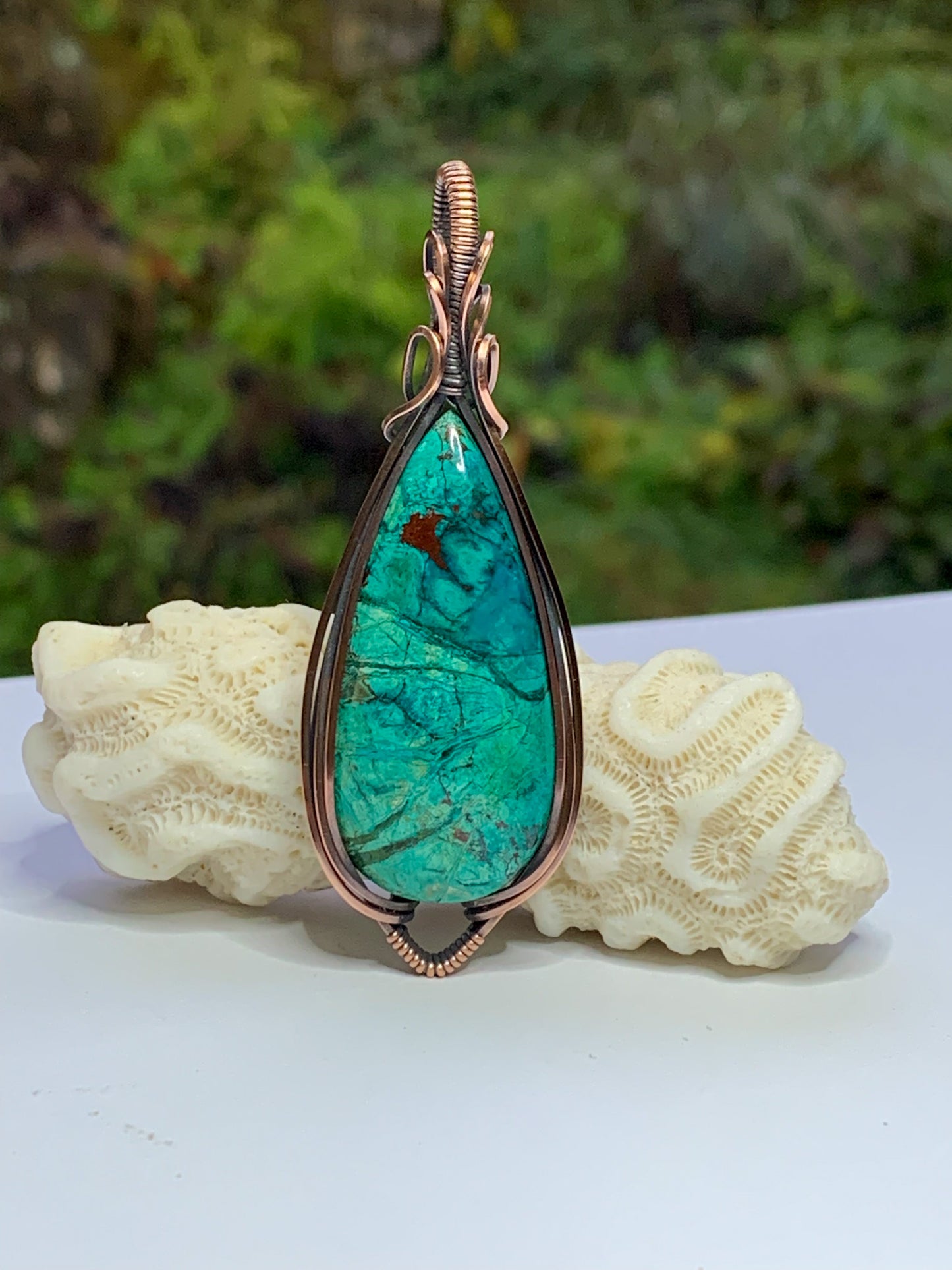 Natural Chrysocolla pendant
